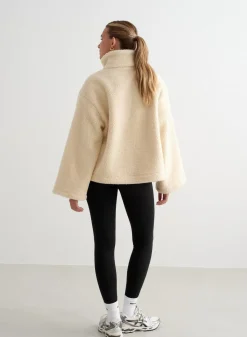 Almond White Pile Anorak><noscript><img data-lazyloaded=
