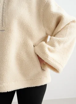 Almond White Pile Anorak><noscript><img data-lazyloaded=