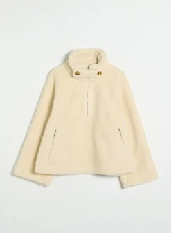 Almond White Pile Anorak><noscript><img data-lazyloaded=