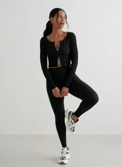 Ribbed Performance Zipped Cardigan><noscript><img data-lazyloaded=