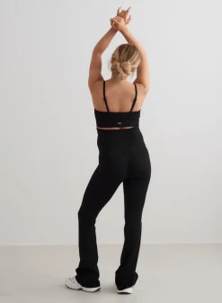 Black Ribbed Seamless Flare Maternity Tights><noscript><img data-lazyloaded=