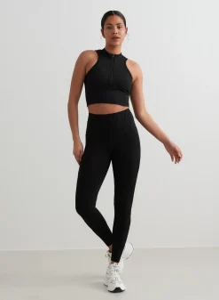Black Sculpting Racer Front Zip Top><noscript><img data-lazyloaded=