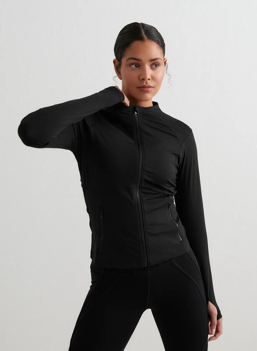 Black Sculpting Zip Jacket>AIM’N Outlet