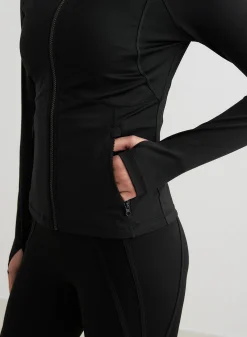 Black Sculpting Zip Jacket><noscript><img data-lazyloaded=