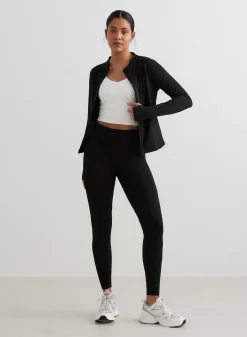 Black Sculpting Zip Jacket><noscript><img data-lazyloaded=