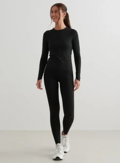 Black Sense Cutout Back Long Sleeve><noscript><img data-lazyloaded=