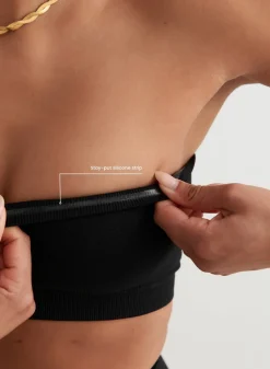 Black Shape Seamless Bandeau Bra><noscript><img data-lazyloaded=