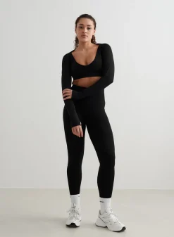 Black Shape Seamless Long Sleeve Bolero><noscript><img data-lazyloaded=