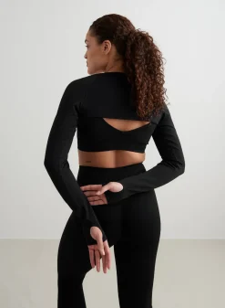 Black Shape Seamless Long Sleeve Bolero><noscript><img data-lazyloaded=