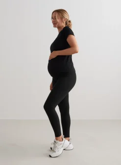 Black Soft Basic Maternity Short Sleeve><noscript><img data-lazyloaded=