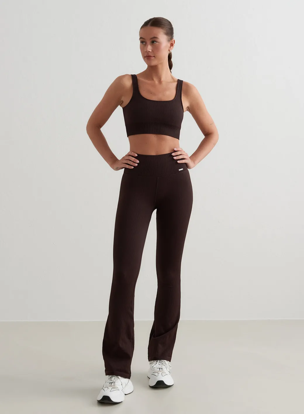 Ribbed Seamless Flare Tights>AIM’N