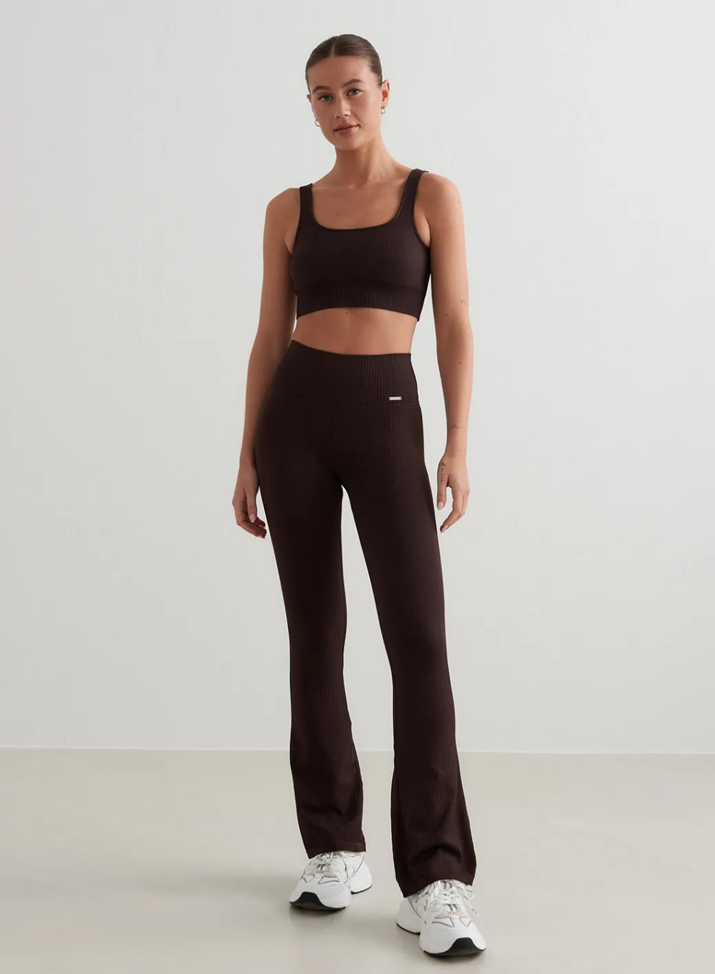 Ribbed Seamless Flare Tights>AIM’N