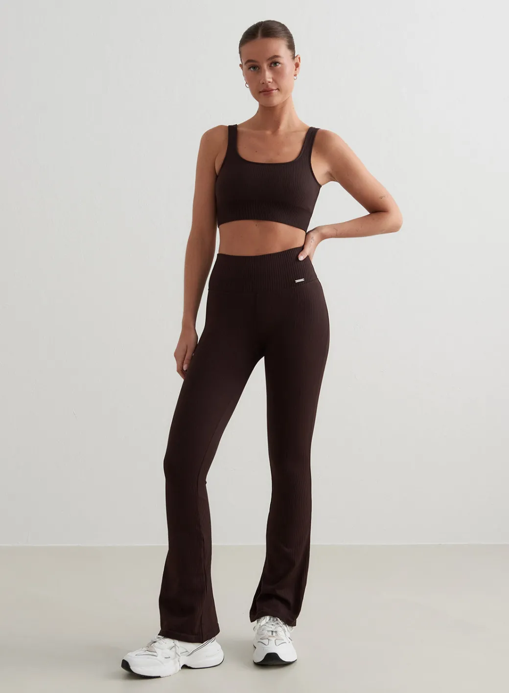 Ribbed Seamless Flare Tights>AIM’N