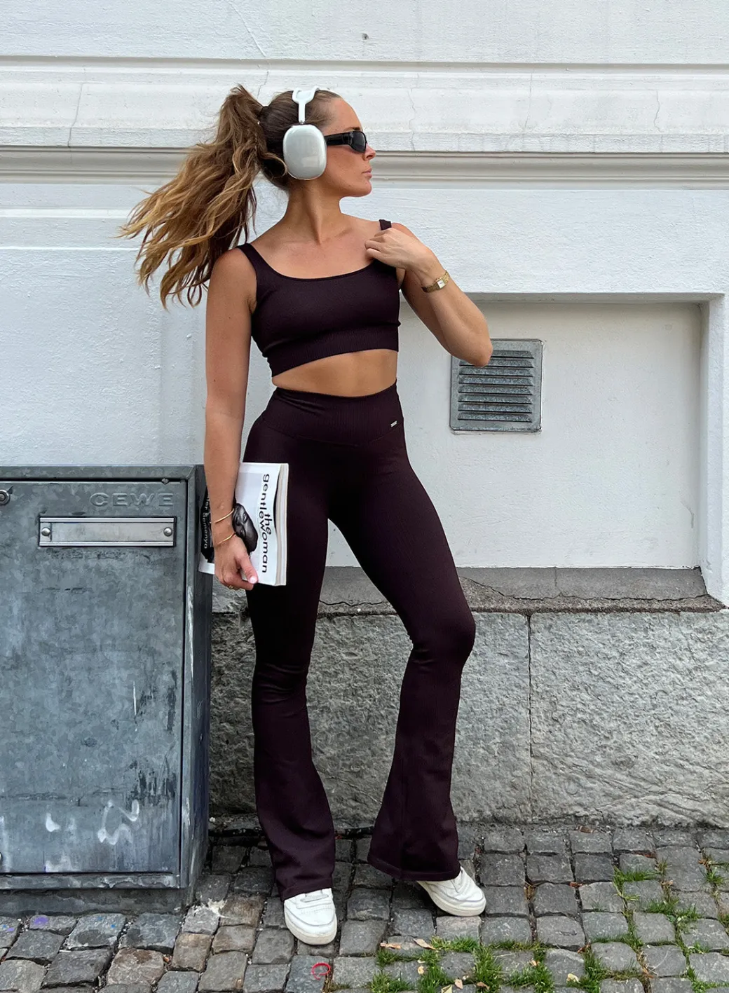 Ribbed Seamless Flare Tights>AIM’N