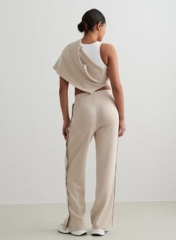 Café Au Lait Comfy Buttoned Pants><noscript><img data-lazyloaded=