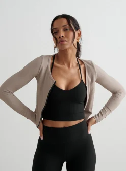 Ribbed Performance Zipped Cardigan><noscript><img data-lazyloaded=