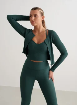 Ribbed Performance Zipped Cardigan><noscript><img data-lazyloaded=
