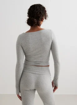 Ease Ribbed Long Sleeve Top><noscript><img data-lazyloaded=