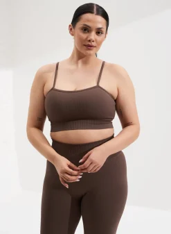 Ribbed Seamless Strap Bra><noscript><img data-lazyloaded=