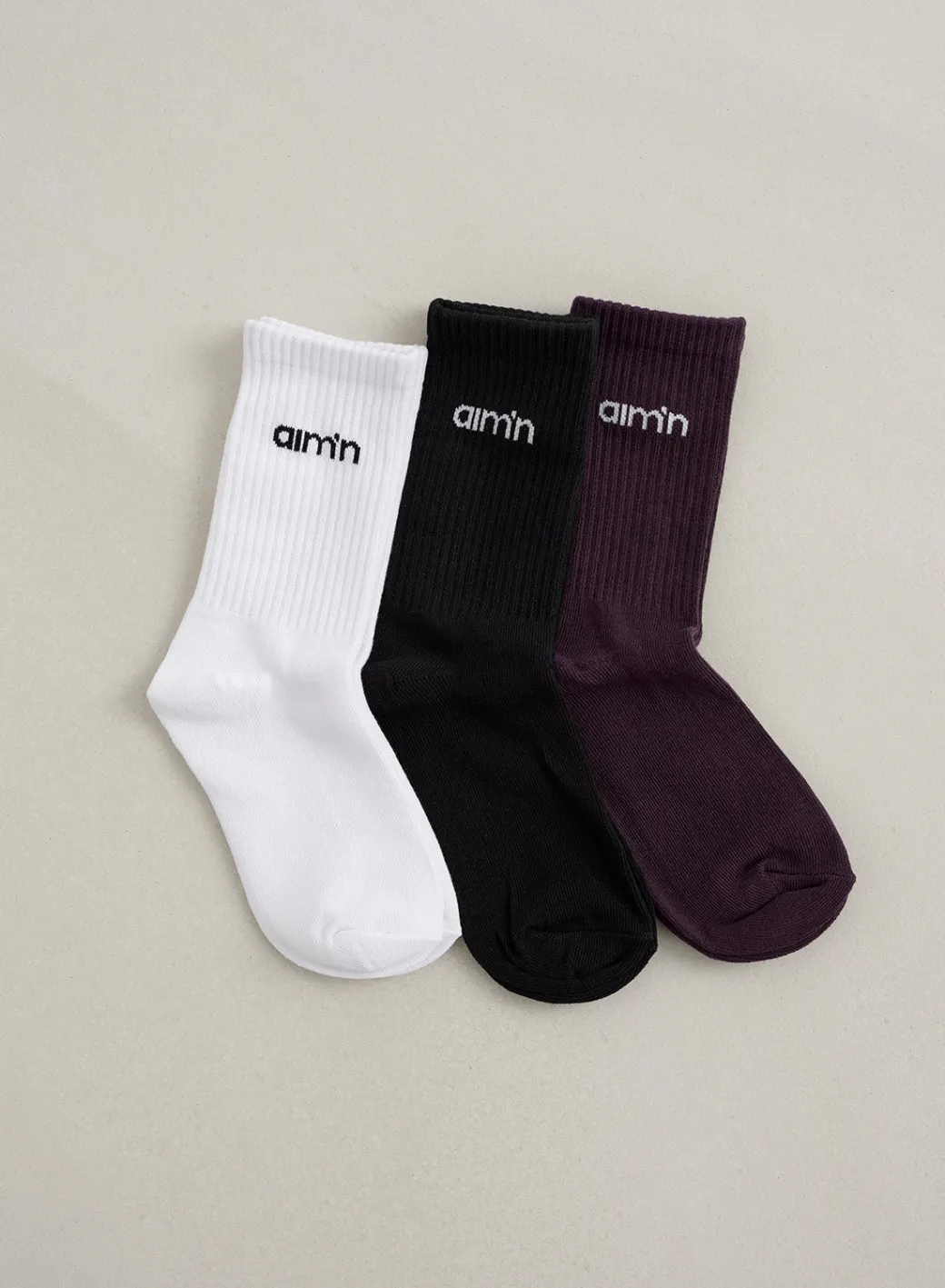 Midnight Plum Young Aim'n Logo Socks 3-pack>AIM’N