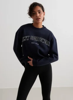 Navy Varsity Sweatshirt><noscript><img data-lazyloaded=