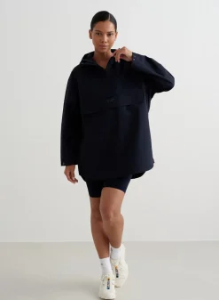 Navy Waterproof Oversized Anorak><noscript><img data-lazyloaded=