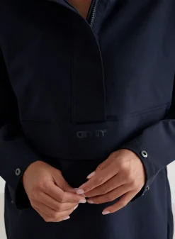 Navy Waterproof Oversized Anorak><noscript><img data-lazyloaded=
