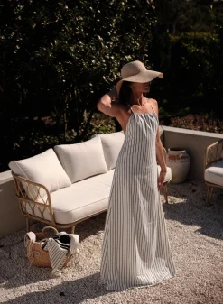 Off-white Flowy Long Dress><noscript><img data-lazyloaded=