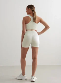 Off-White Ribbed Midi Biker Shorts><noscript><img data-lazyloaded=