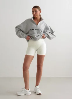 Off-White Ribbed Midi Biker Shorts><noscript><img data-lazyloaded=