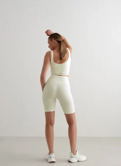 Off-White Ribbed Seamless Biker Shorts><noscript><img data-lazyloaded=