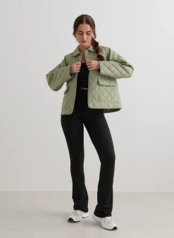 Pale Khaki Quilted Femme Jacket><noscript><img data-lazyloaded=
