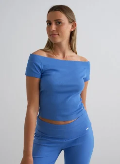 Ease Ribbed Off-shoulder Top><noscript><img data-lazyloaded=