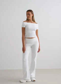 Ease Ribbed Off-shoulder Top><noscript><img data-lazyloaded=