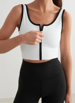 White Sense Zipped Bralette><noscript><img data-lazyloaded=