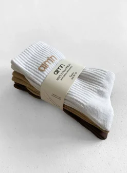 White/Beige/Macchiato Aim'n Logo Socks 3-Pack><noscript><img data-lazyloaded=